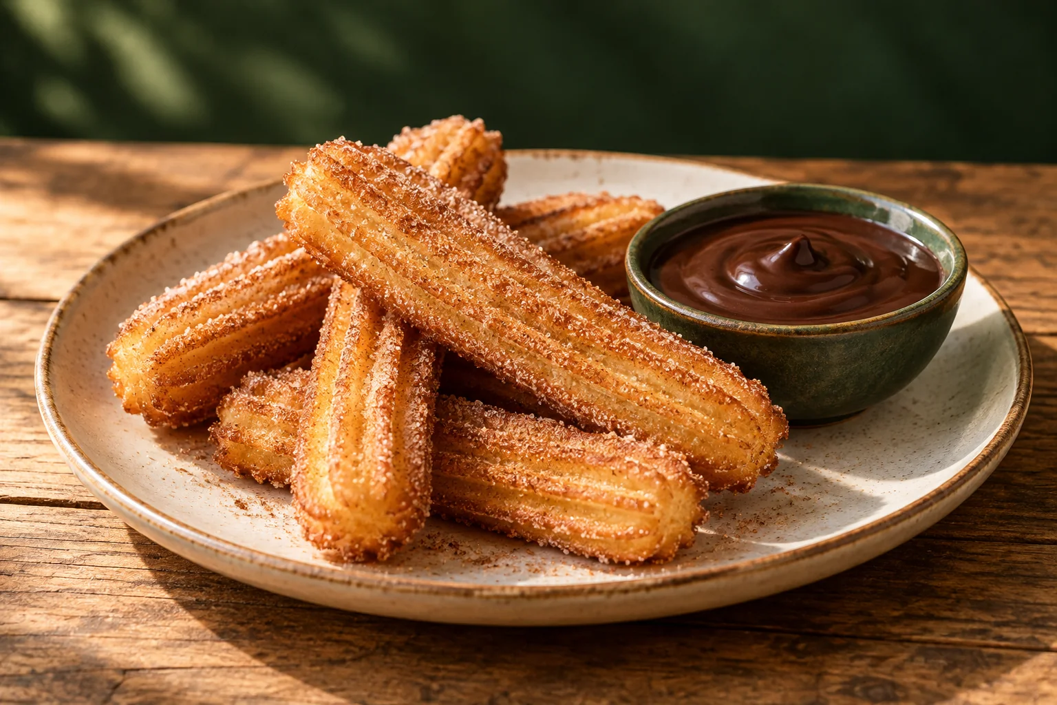 Churros with chocolate sauce